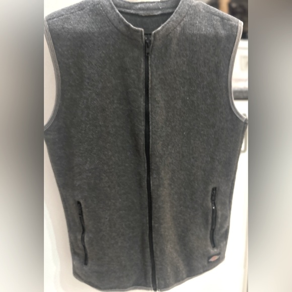 💫Dickies Carhartt Men’s Heather Textured Full-Zip Fleece Vest Gray - Picture 3 of 8